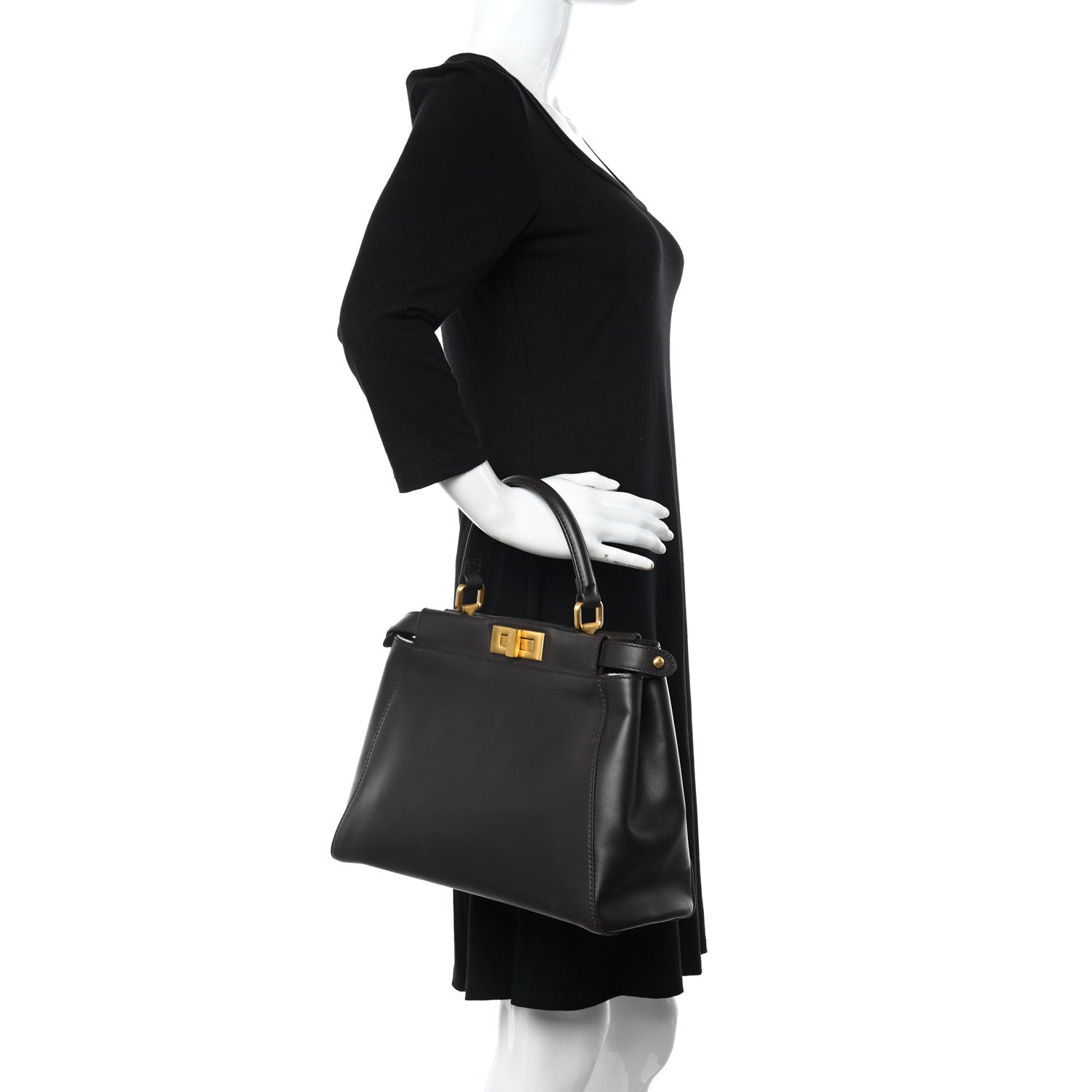 Fendi Vitello Calf Hair Zebra Print Medium Peekaboo Iconic Satchel Black 2 of 20