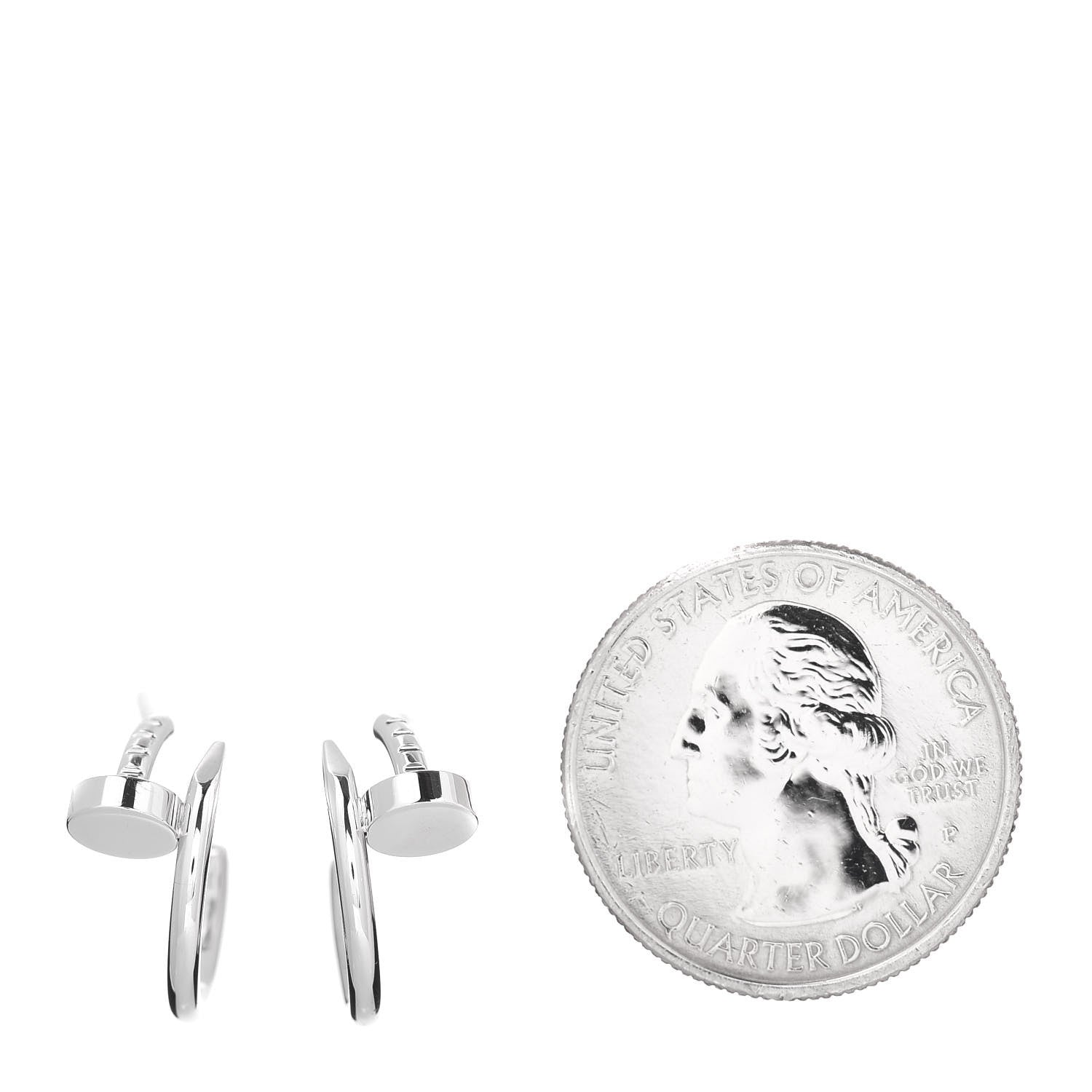 Cartier 18K White Gold Juste Un Clou Hoop Earrings 2 of 5