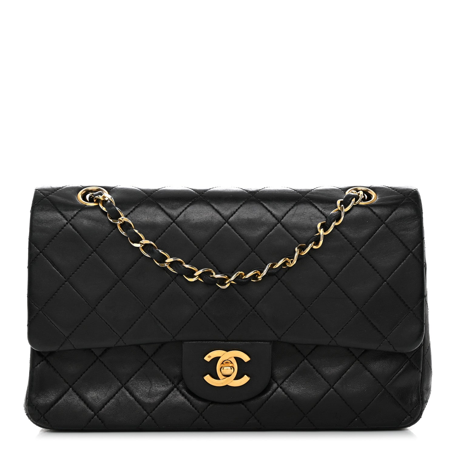 Chanel Lambskin Quilted Medium Double Flap Black 1440425 – FASHIONPHILE