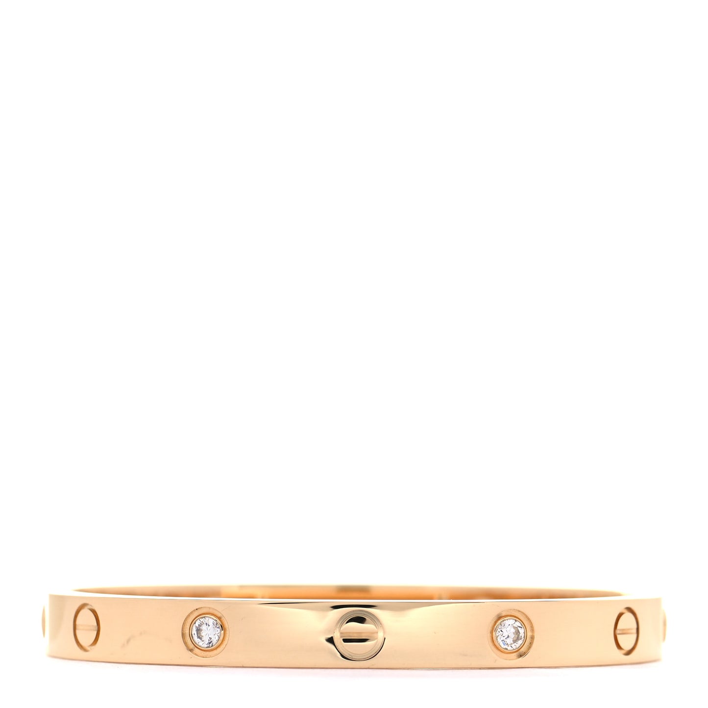 18K Yellow Gold 4 Diamond LOVE Bracelet 16