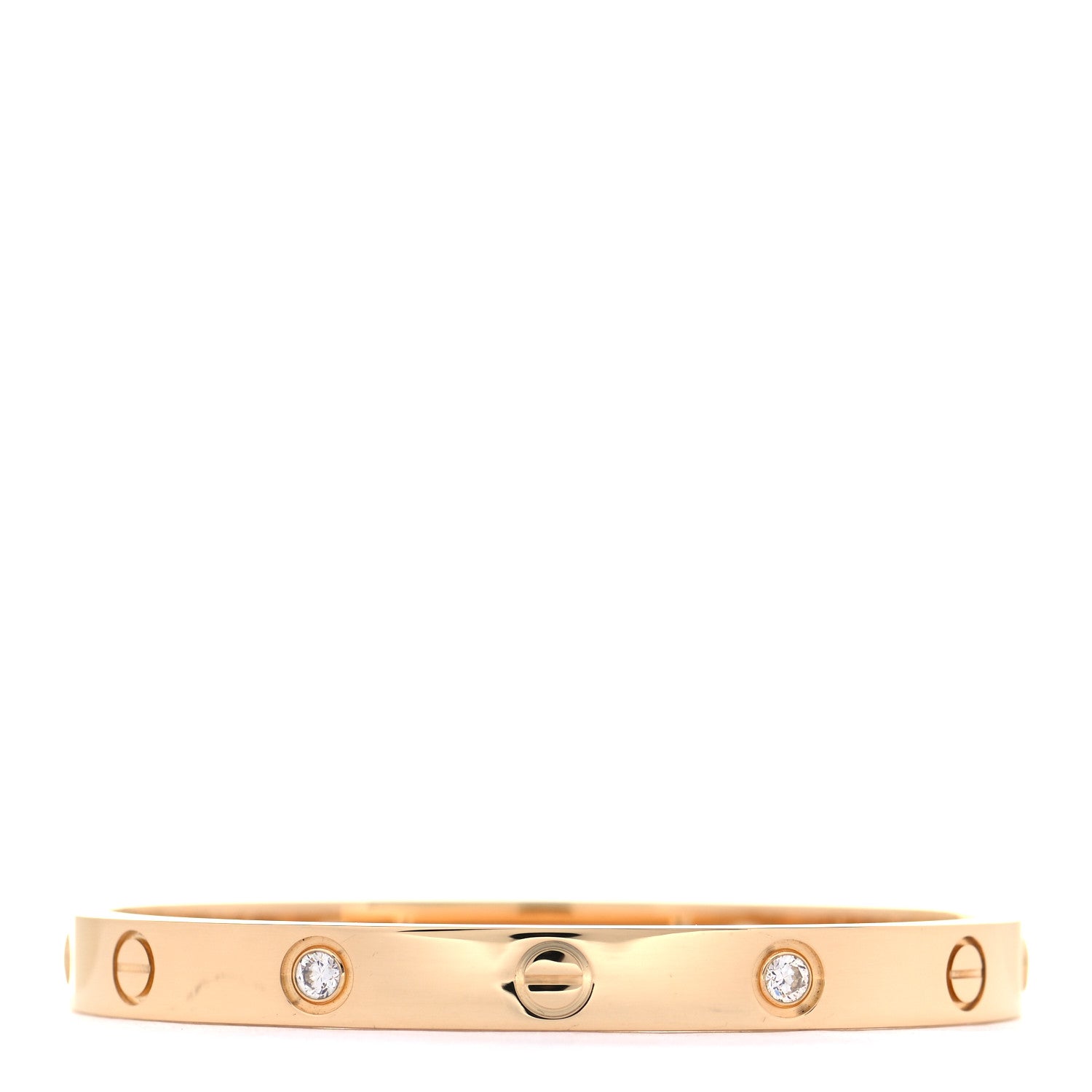 Cartier 18K Yellow Gold 4 Diamond LOVE Bracelet 16 1 of 7