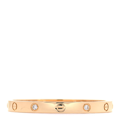 Cartier 18K Yellow Gold 4 Diamond LOVE Bracelet 16 1 of 7