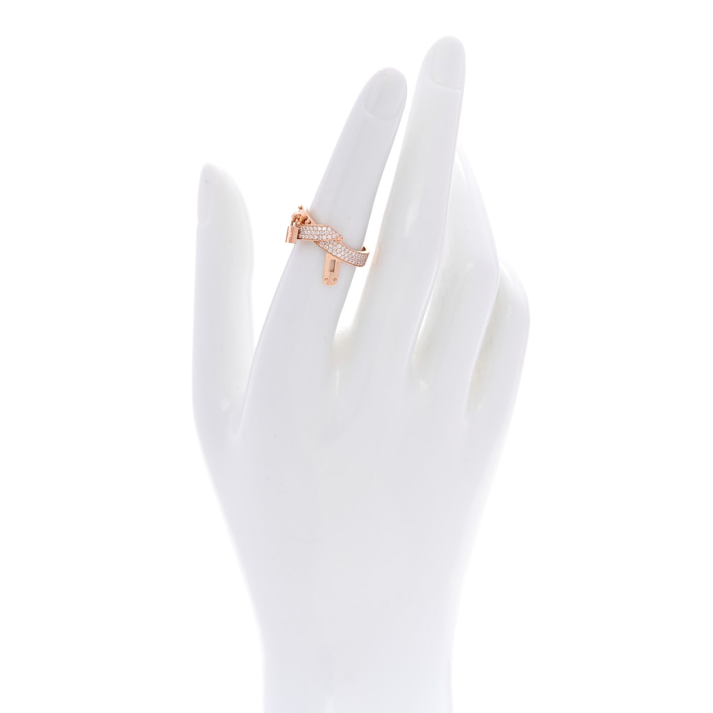 18K Rose Gold Diamond Kelly Gavroche Ring 52 6