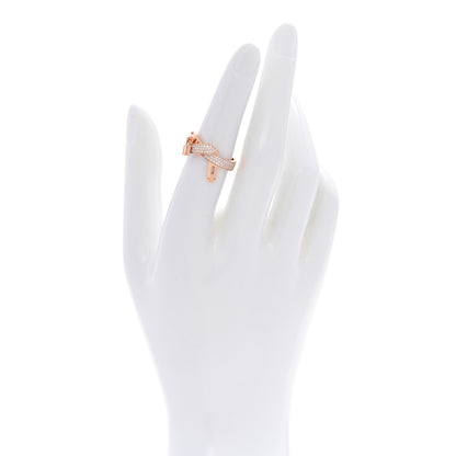 Hermes 18K Rose Gold Diamond Kelly Gavroche Ring 52 6 2 of 7