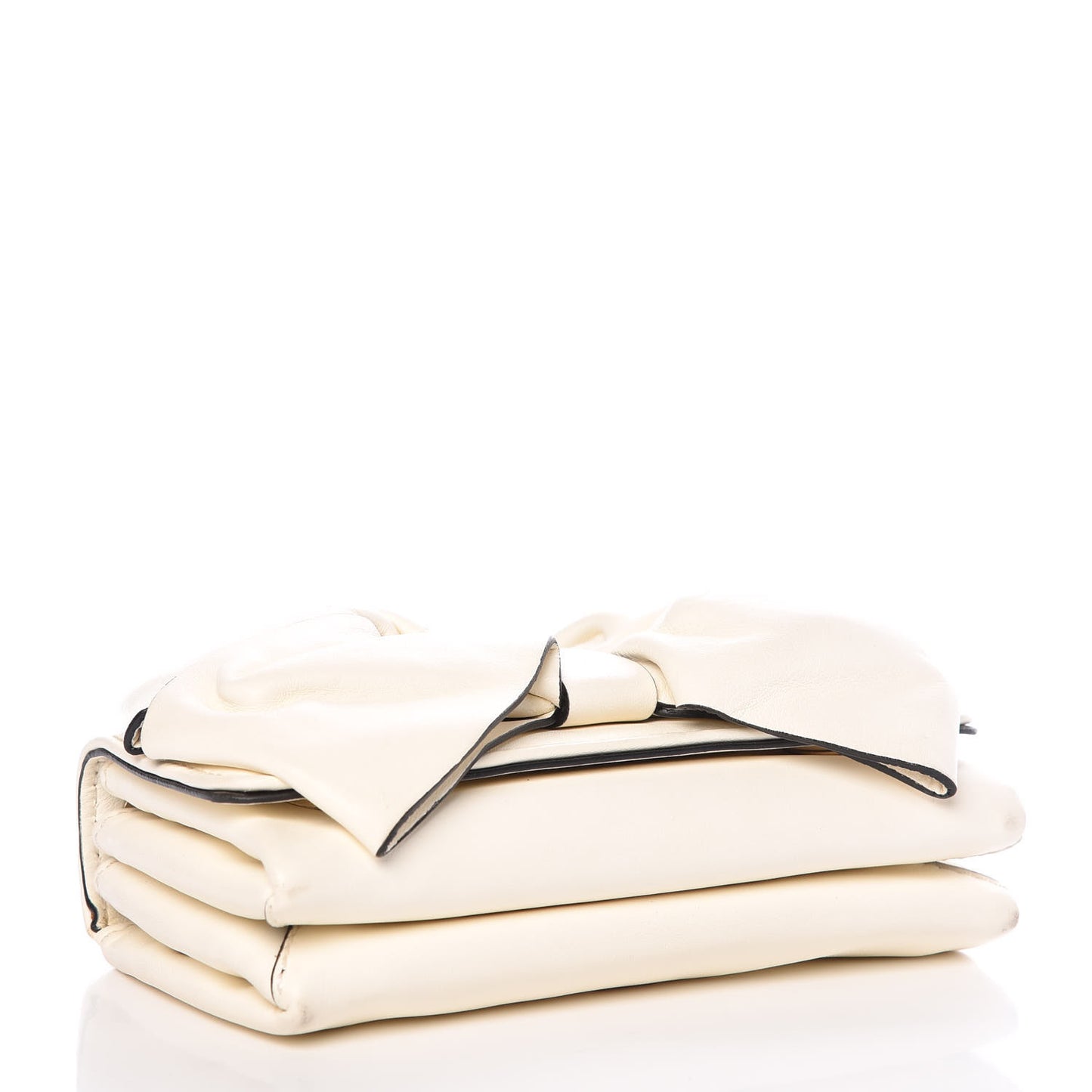 Nappa Bow Flap Shoulder Bag White