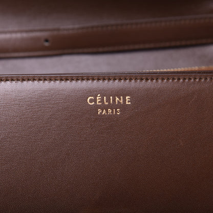 Celine Ostrich Leg Medium Classic Box Flap Bag Dark Brown 8 of 12