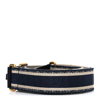 Christian Dior Canvas Embroidered Adjustable Shoulder Strap Blue 2 of 4