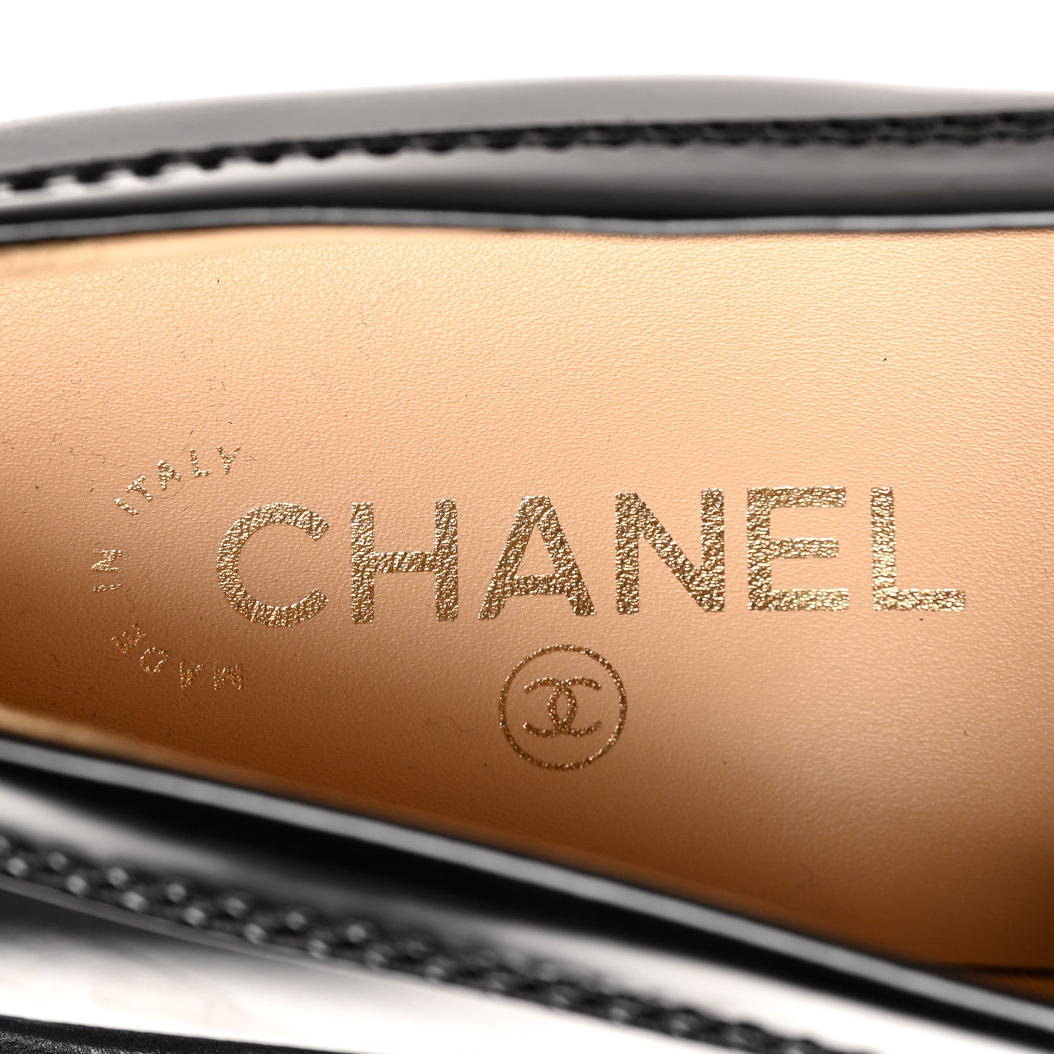 Chanel Shiny Calfskin Logo Loafers 41 Black 9 of 9