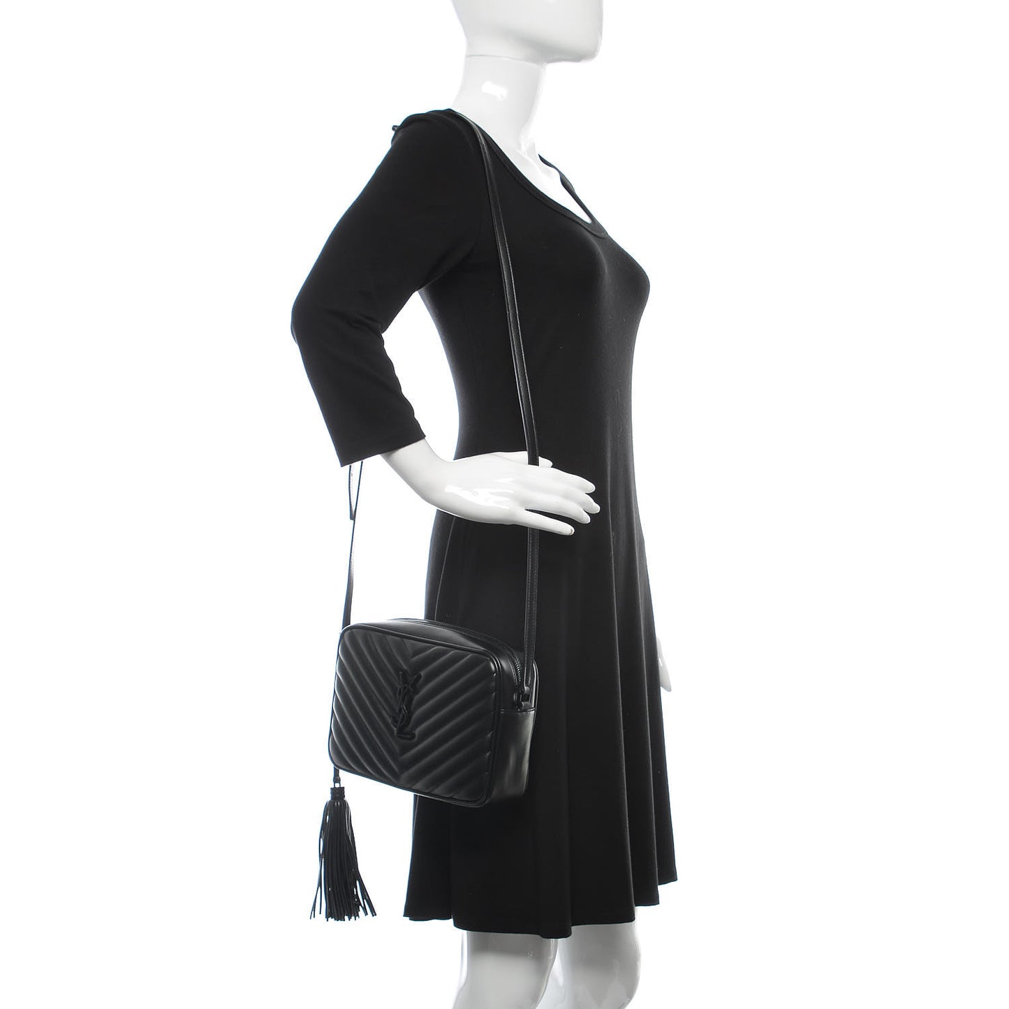 Calfskin Matelasse Monogram Lou Camera Bag Black