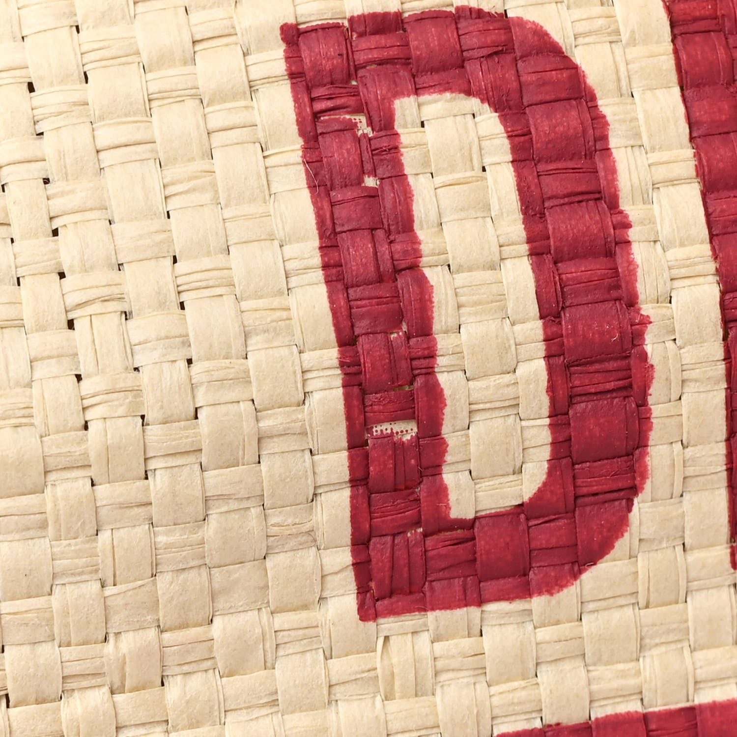 Christian Dior Straw Dioriviera Tote Red 10 of 13