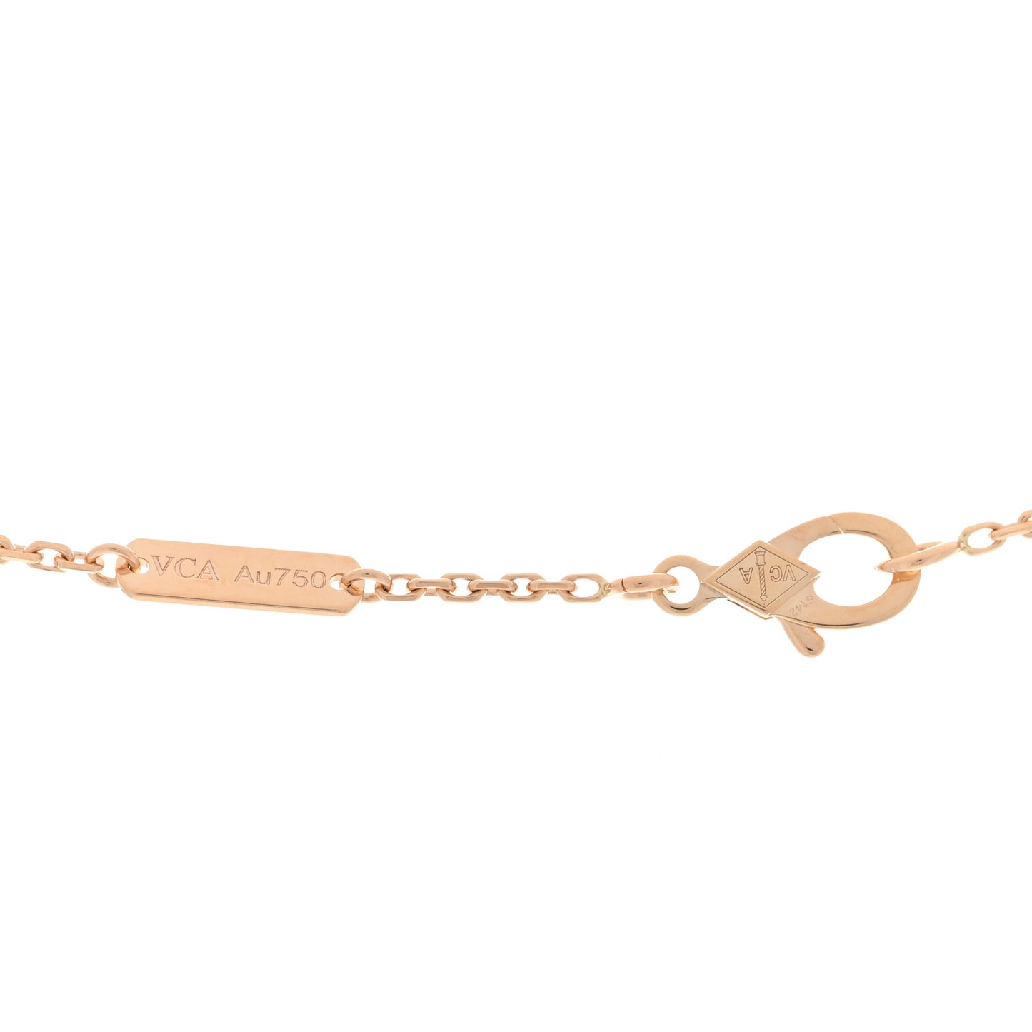 18K Rose Gold Diamond Vintage Alhambra Pendant Necklace