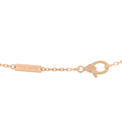 Van Cleef & Arpels 18K Rose Gold Diamond Vintage Alhambra Pendant Necklace 3 of 4