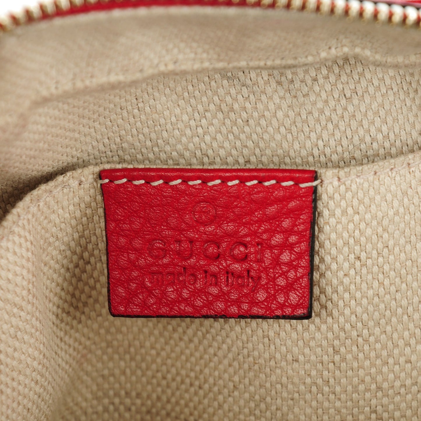 Pebbled Calfskin Small Soho Disco Bag Tabasco Red