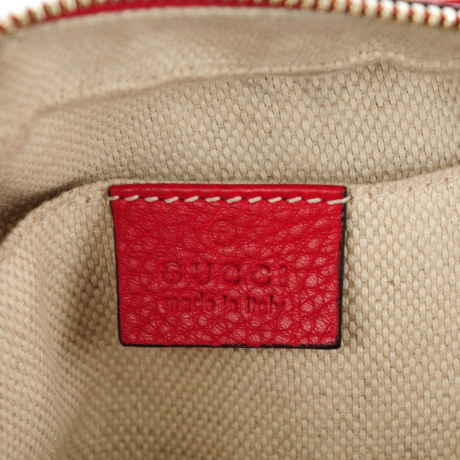 Gucci Pebbled Calfskin Small Soho Disco Bag Tabasco Red 6 of 7