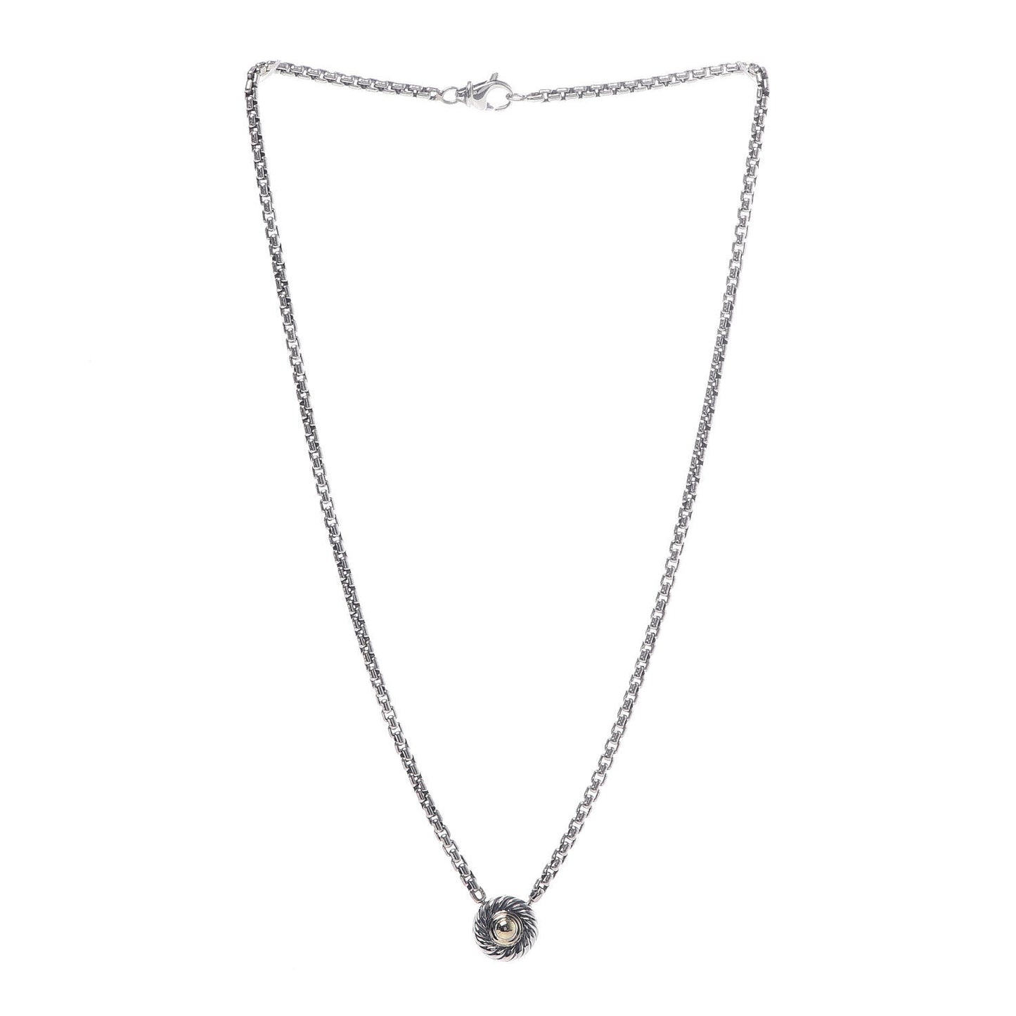 Sterling Silver 14K Yellow Gold Cookie Pendant Necklace