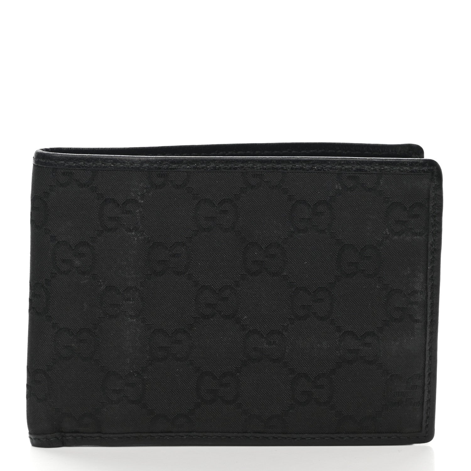 Gucci Nylon Monogram Bi-Fold Wallet Black 1 of 10