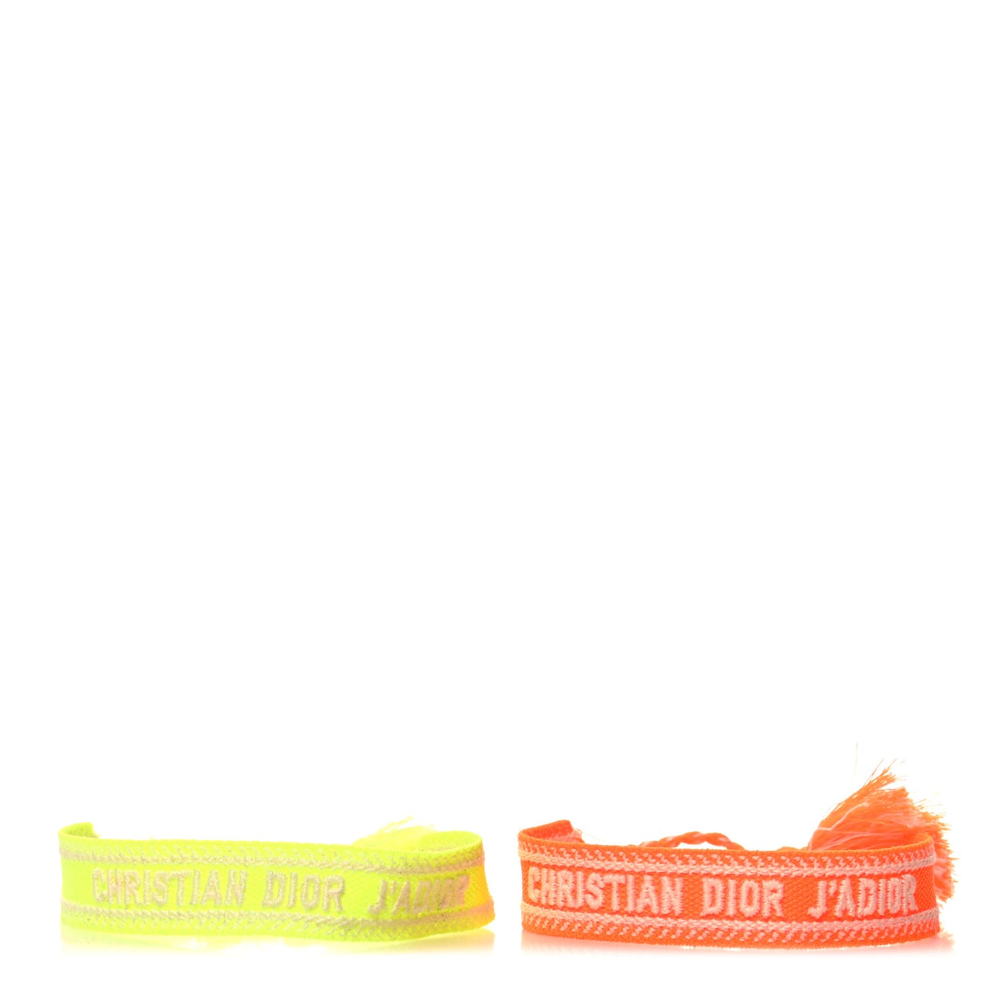 Woven Cotton J'Adior Friendship Bracelet Set Fluorescent Yellow Orange