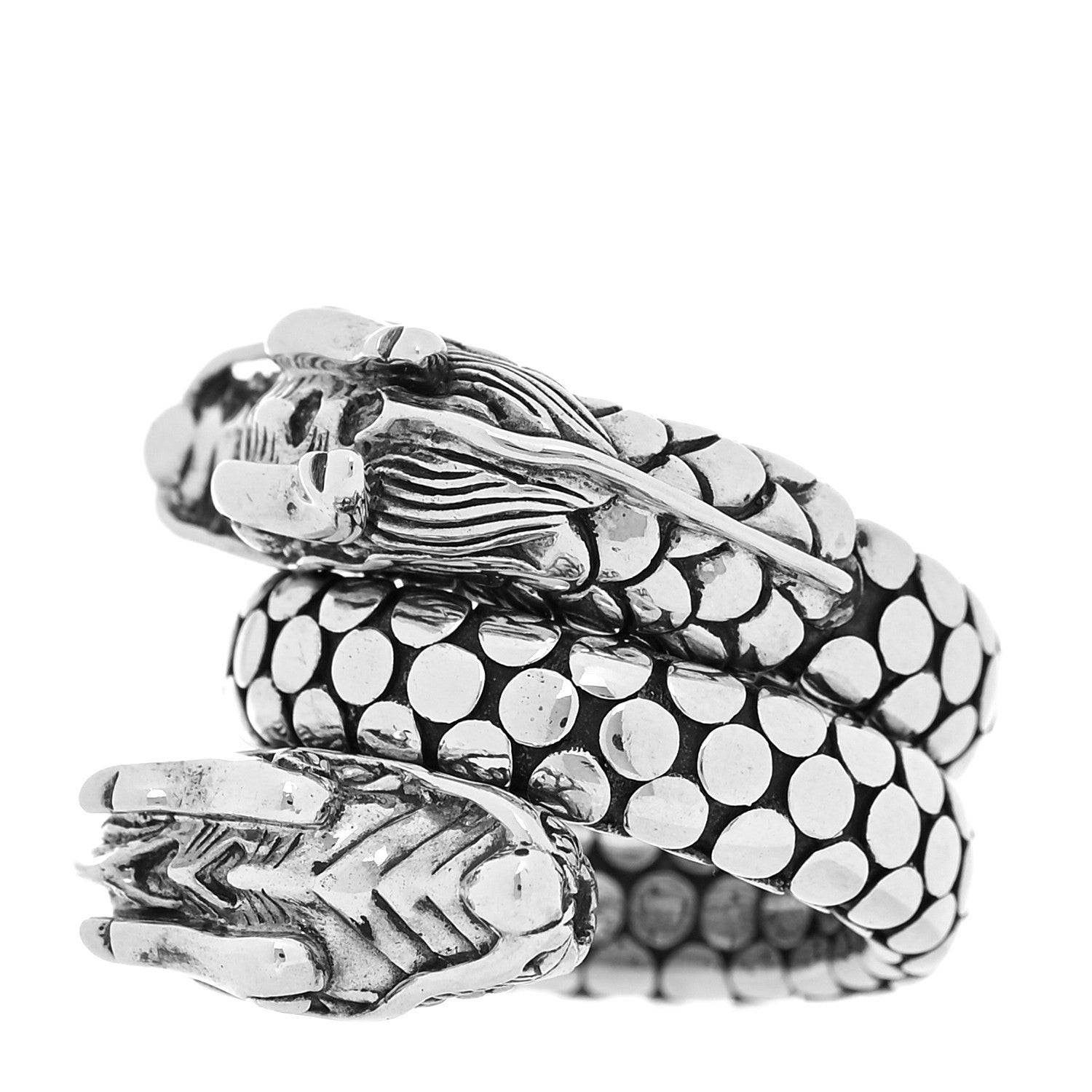 John Hardy Sterling Silver Legends Naga Dragon Coil Ring 53 6.25 4 of 5