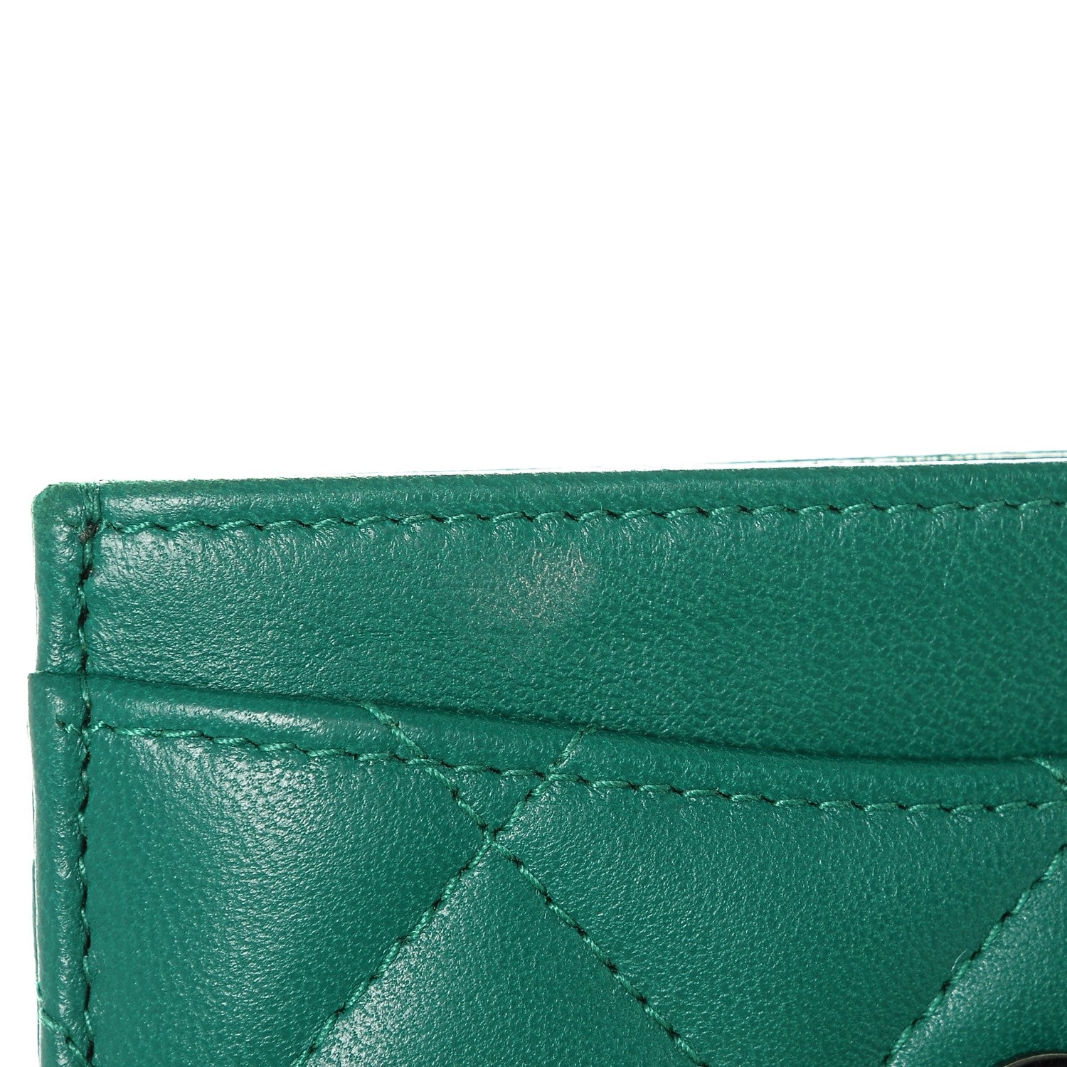 Chanel Lambskin Quilted Card Holder Green 9 of 9