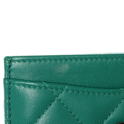 Chanel Lambskin Quilted Card Holder Green 9 of 9
