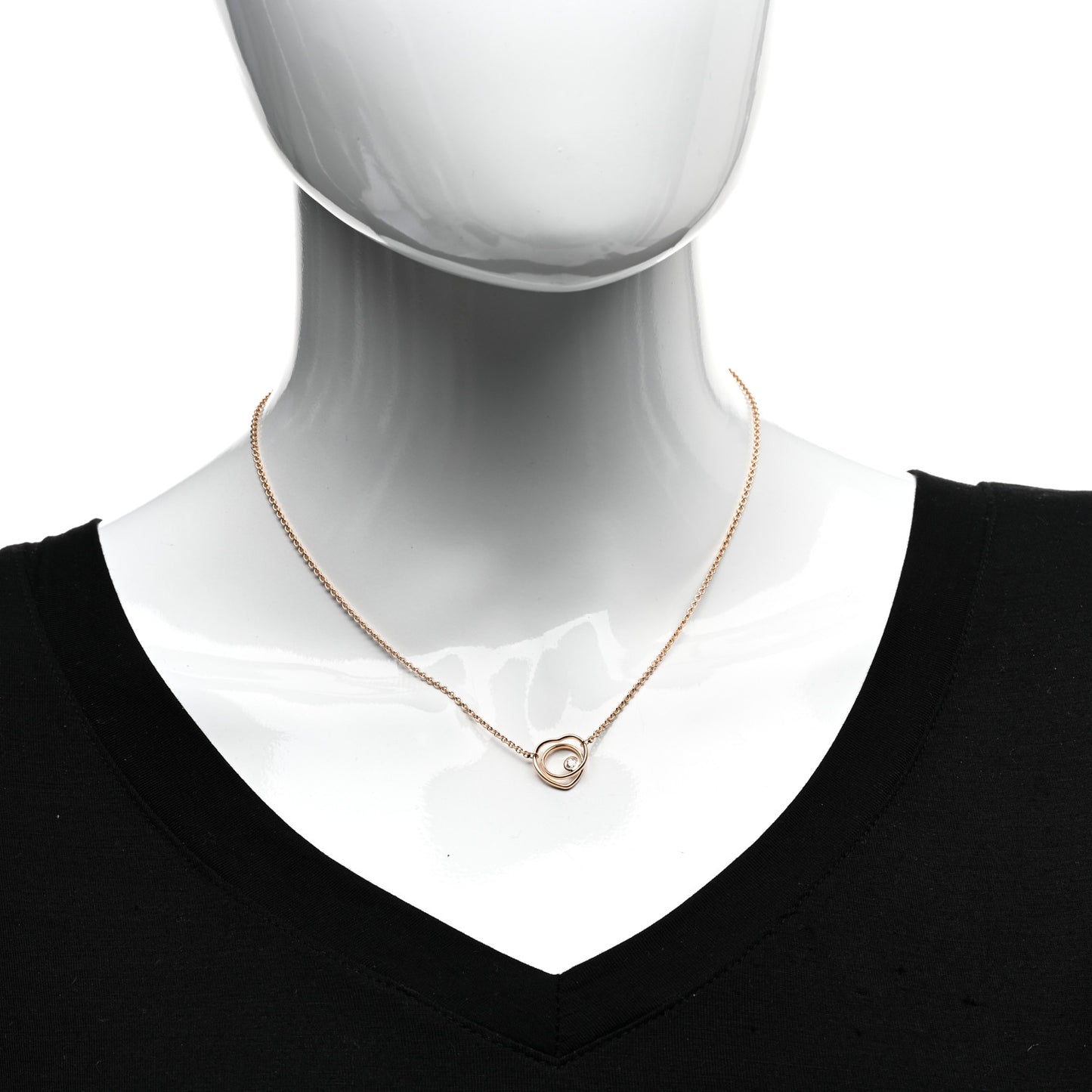 18K Rose Gold Diamond TPM Vertige Coeur Necklace ST