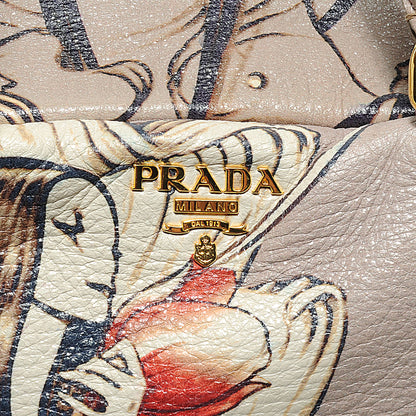 Prada X JAMES JEAN Cervo Lux Fairy Print Large Double Handle Boston Bag Prugna 4 of 10