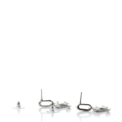 Chanel Crystal Palais Garnier CC Drop Earrings Silver 3 of 5