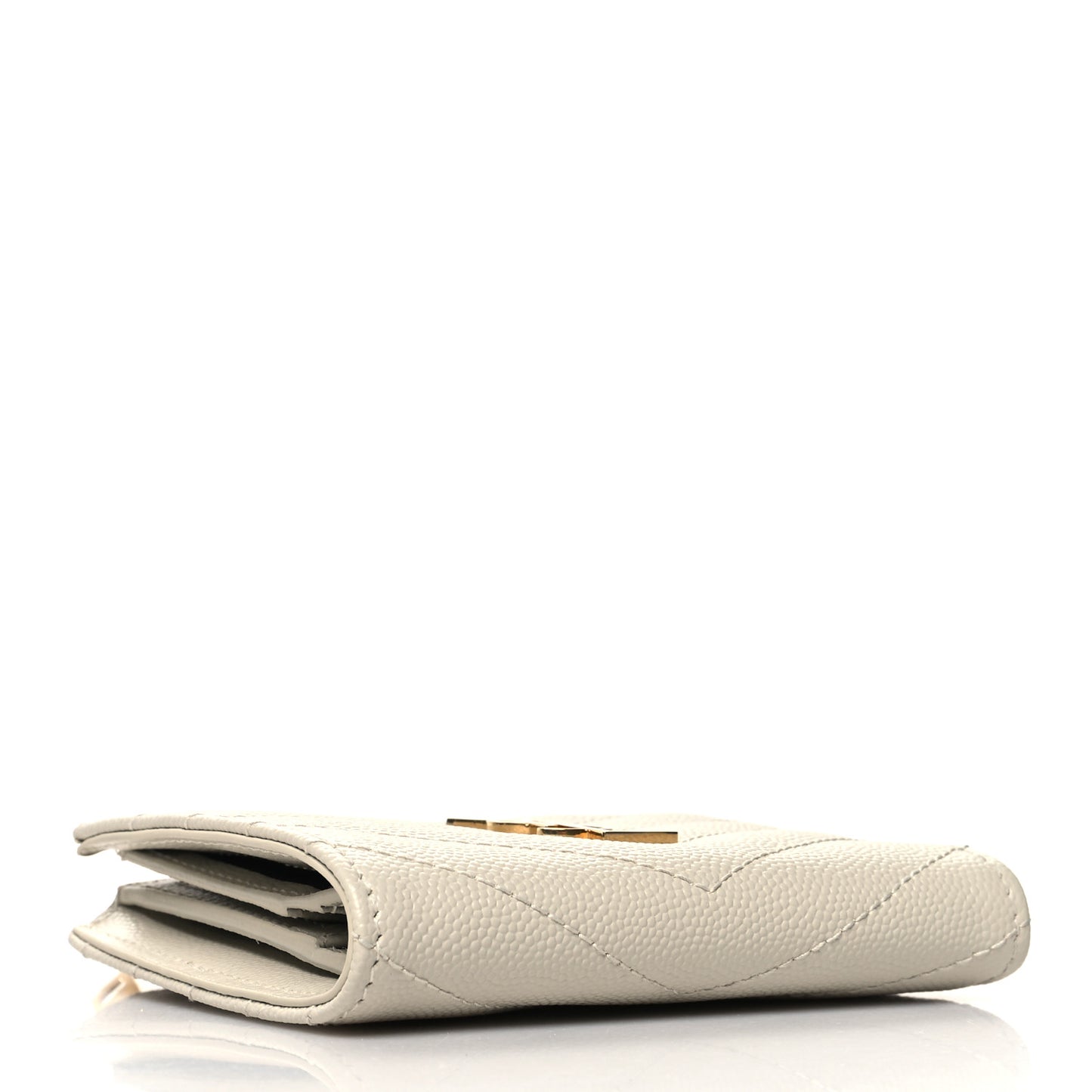 Grain De Poudre Matelasse Chevron Monogram Zipped Card Case Crema Soft
