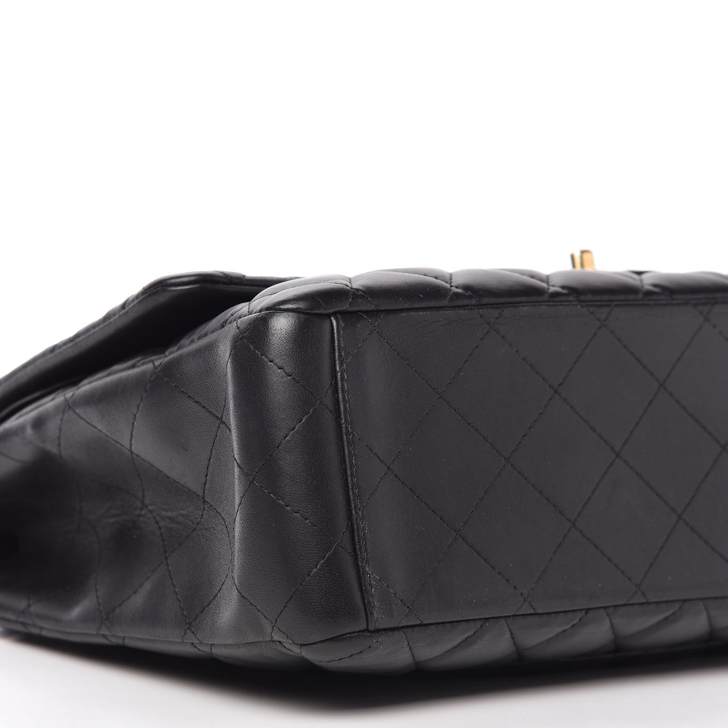 Lambskin Quilted Maxi Double Flap Black