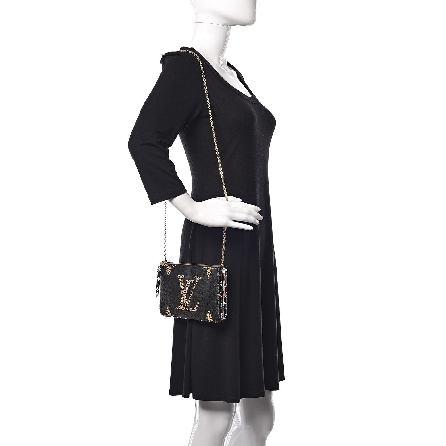 Monogram Giant Jungle Pochette Double Zip Black