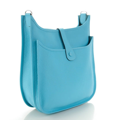 Hermes Taurillon Clemence Evelyne III GM Bleu Atoll 4 of 10