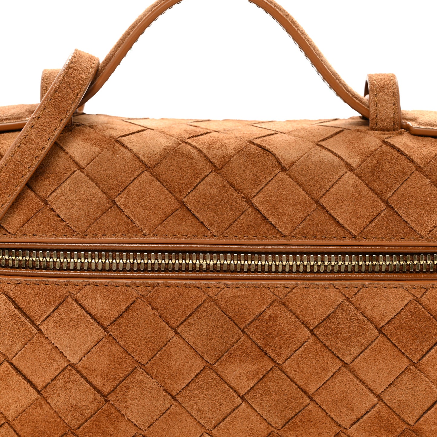 Suede Intrecciato Bang Bang Vanity Case Amber