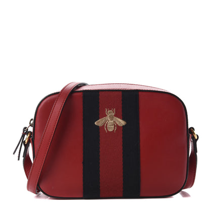 Gucci Calfskin Web Small Webby Bee Shoulder Bag Red 1 of 11