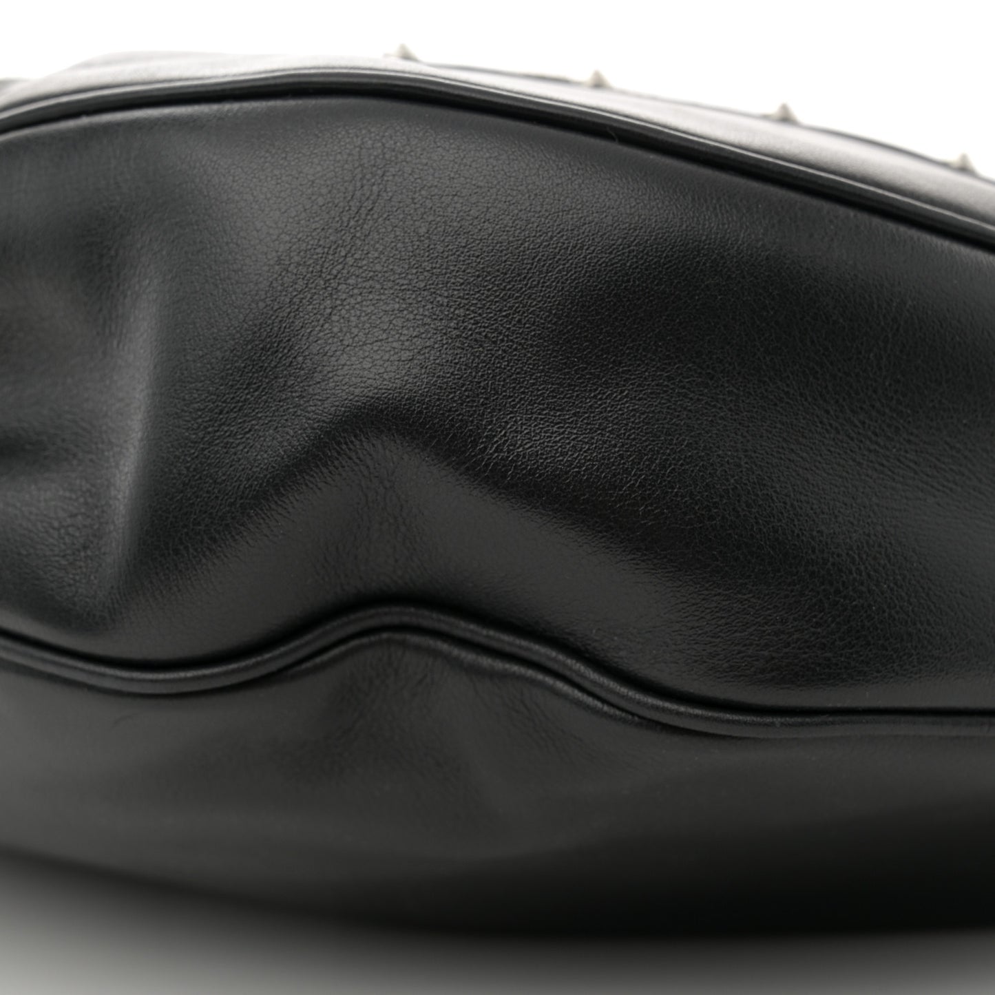 Calfskin Studded Medium Repeat Zip Hobo Black