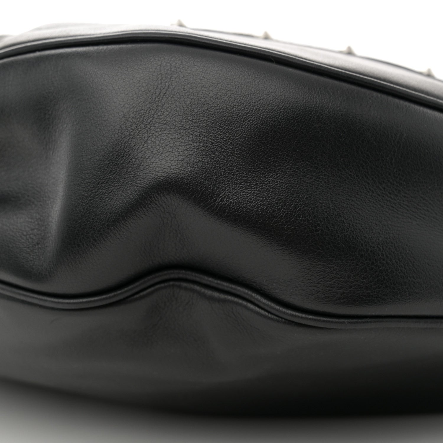 Versace Calfskin Studded Medium Repeat Zip Hobo Black 10 of 11
