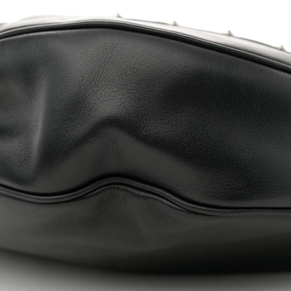 Versace Calfskin Studded Medium Repeat Zip Hobo Black 10 of 11