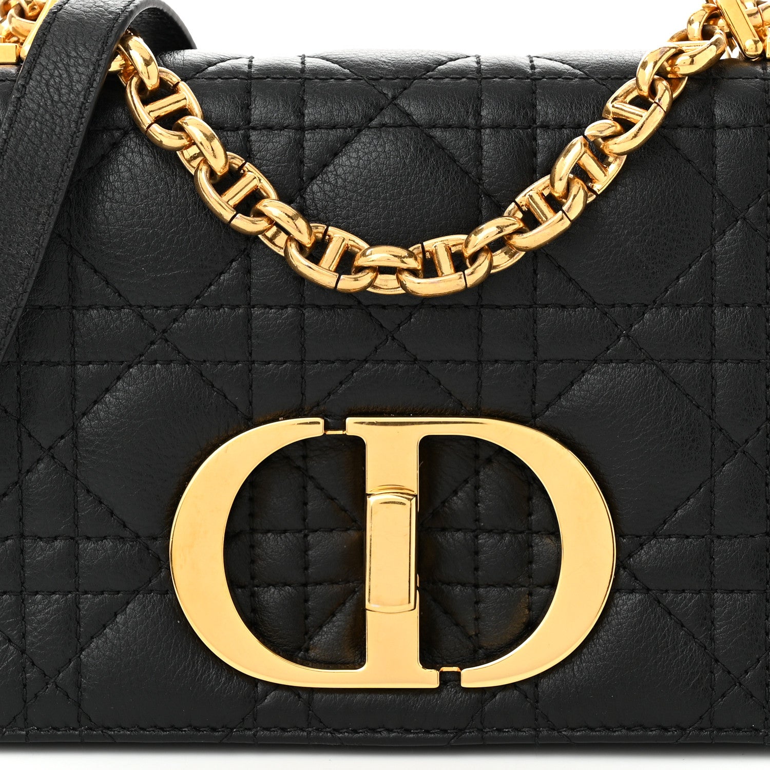 Christian Dior Calfskin Cannage Small Caro Bag Black 8 of 10