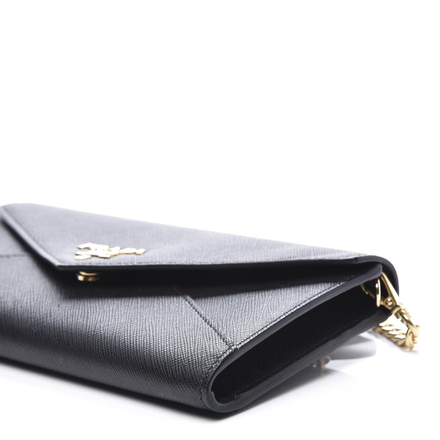 Saffiano Envelope Wristlet Crossbody Wallet Black