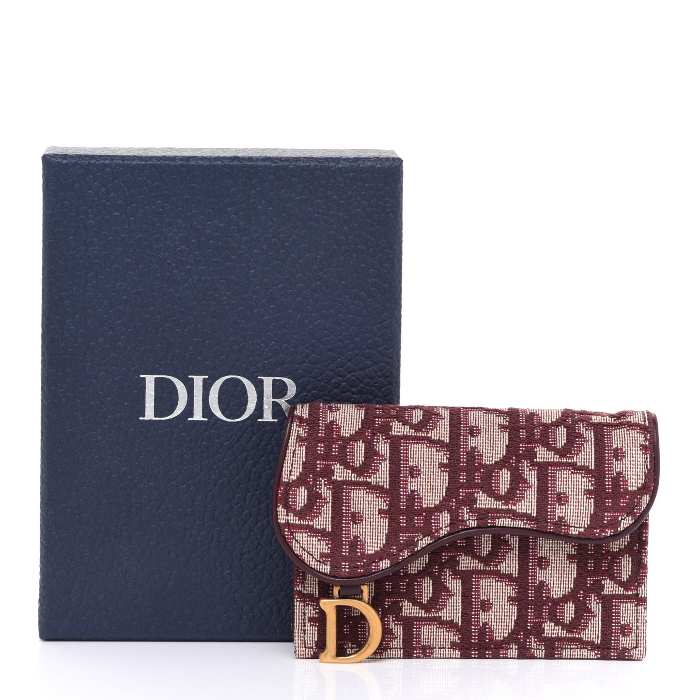Oblique Saddle Card Holder Bordeaux
