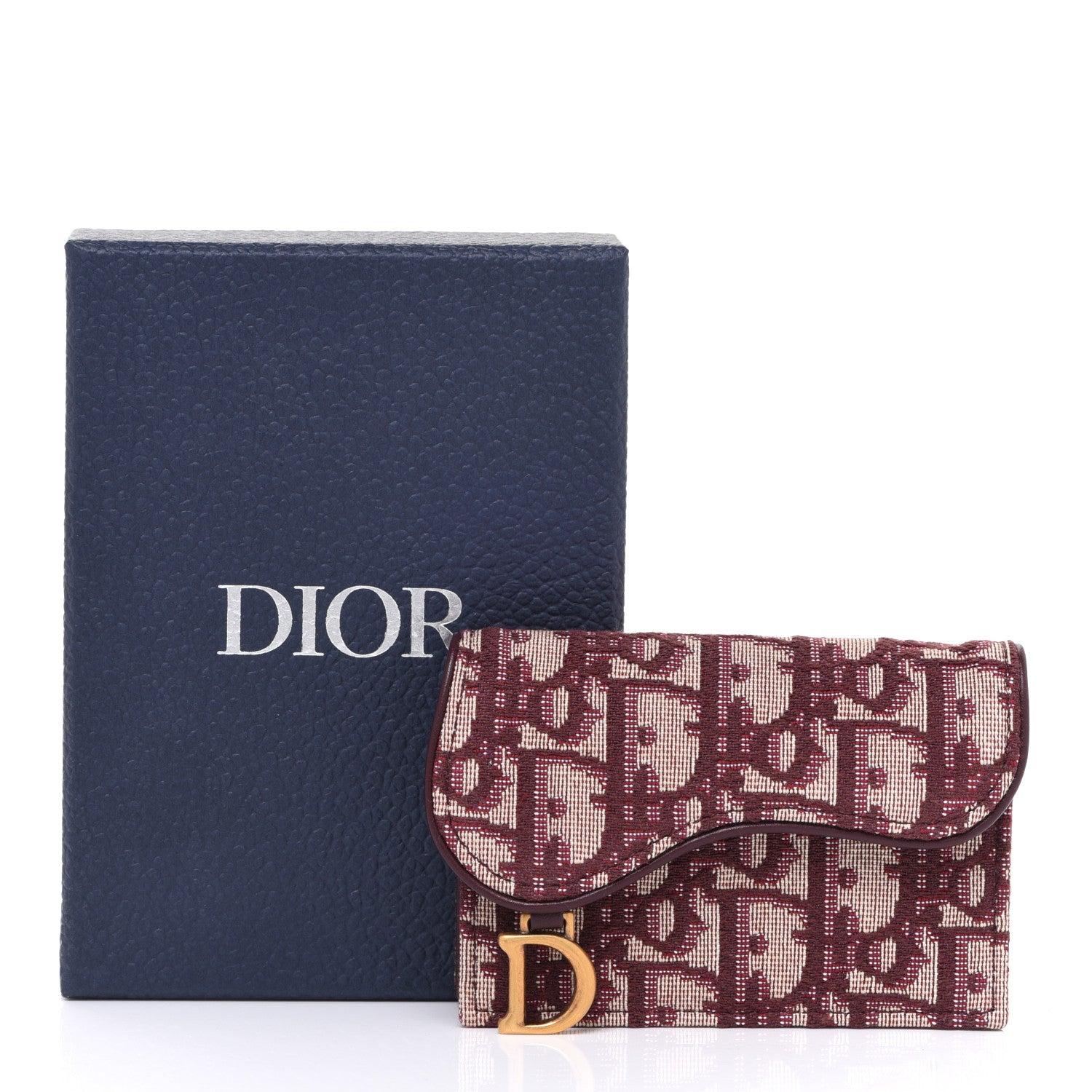 Christian Dior Oblique Saddle Card Holder Bordeaux 9 of 9