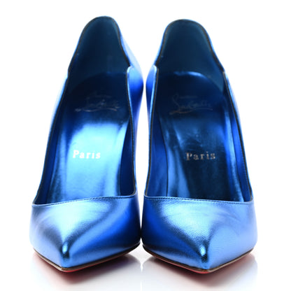 Christian Louboutin Metallic Patent Hot Chick 100 Pumps 36 Blue 2 of 10