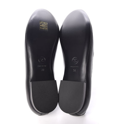 Chanel Enamel Pearl Crystal Lambskin CC Mocassin Loafers 38 Black 5 of 8
