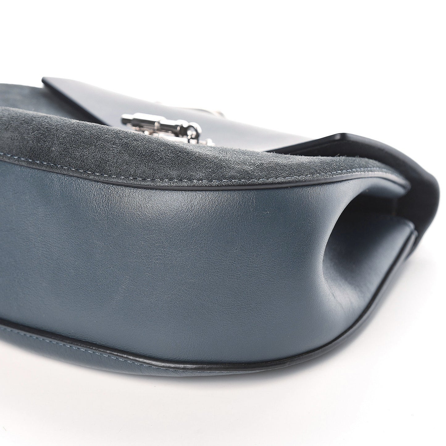 Suede Smooth Calfskin Mini Drew Shoulder Bag Cloudy Blue