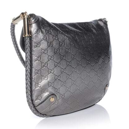 Gucci Guccissima Britt Tassel Shoulder Bag Gunmetal 3 of 8
