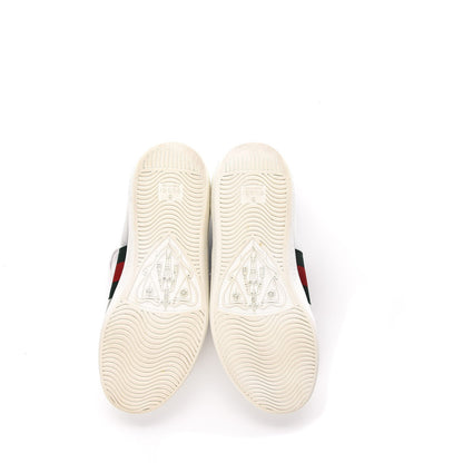 Gucci Metallic Nappa Ayers Web Lightning Bolt Embroidered Mens Ace Sneakers 9 Silver 7 of 15