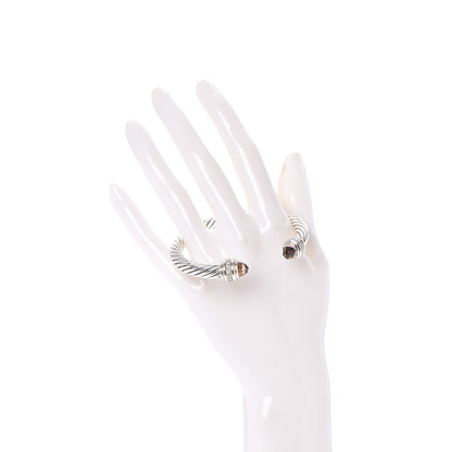 David Yurman Sterling Silver Diamond Morganite 7mm Cable Classics Bracelet 2 of 5
