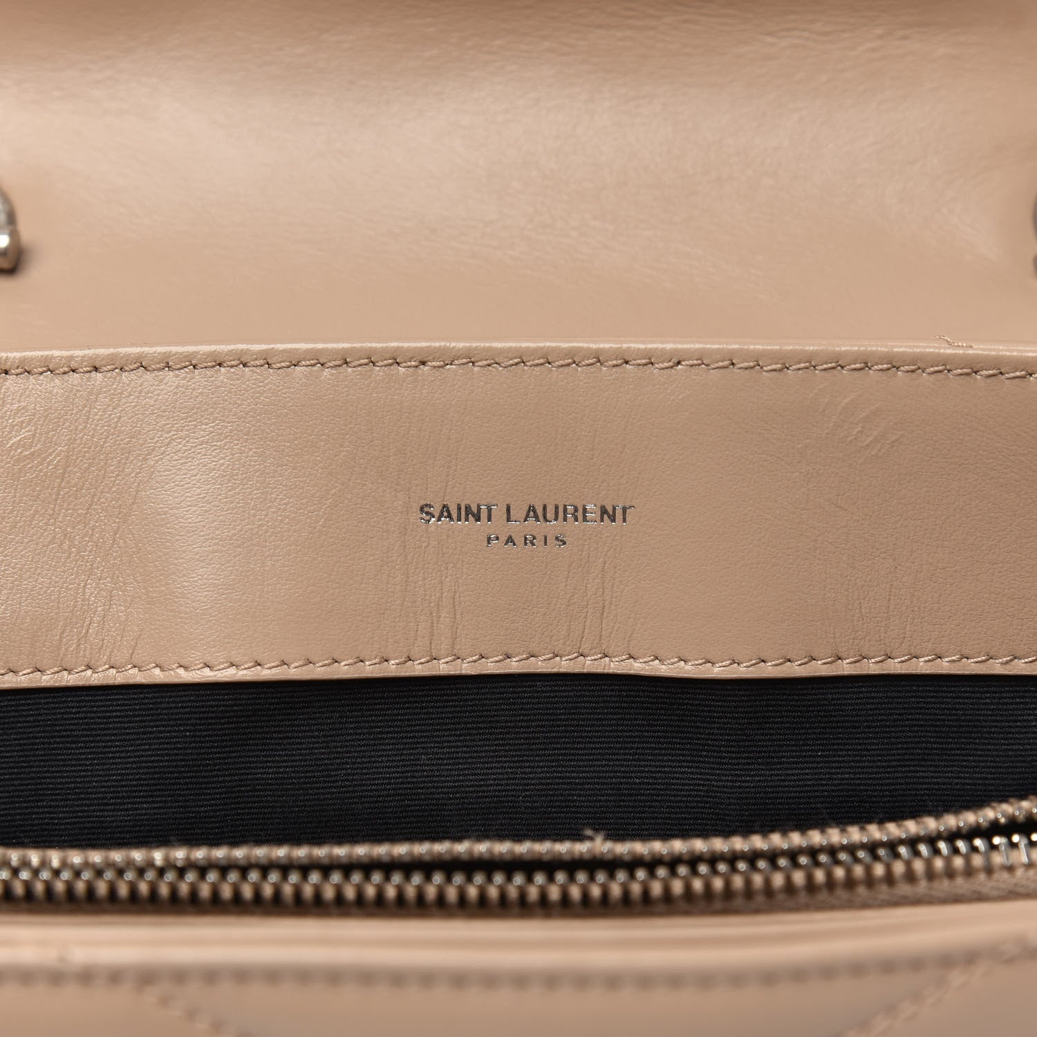 Saint Laurent Calfskin Y Quilted Monogram Medium Loulou Satchel Dark Beige 9 of 13