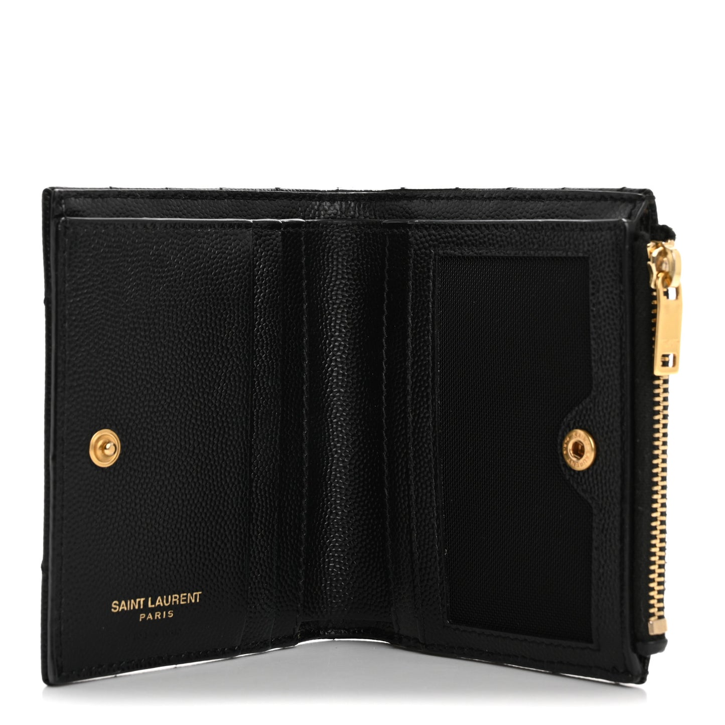 Grain De Poudre Matelasse Chevron Monogram Zipped Card Case Black