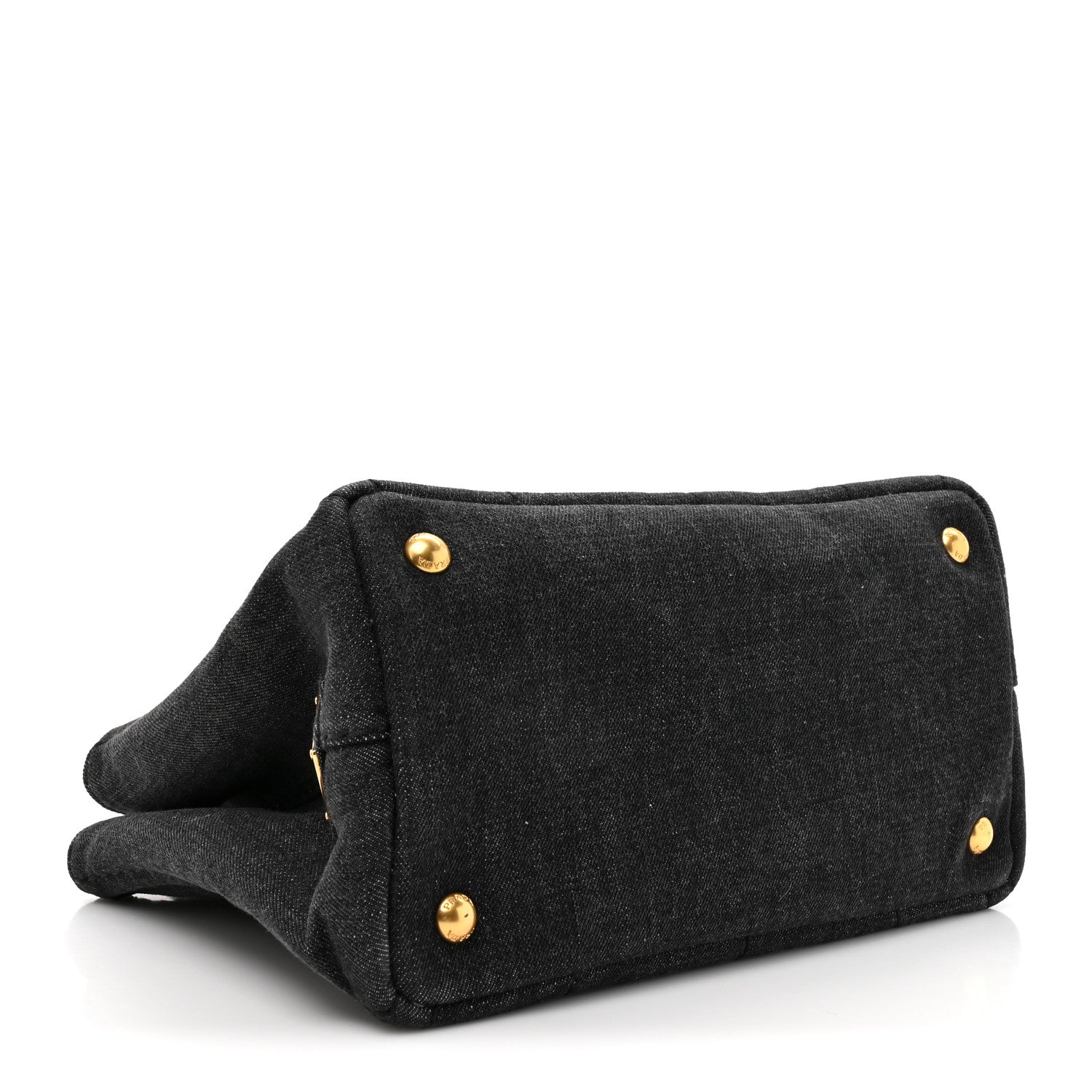 Prada Denim Small Logo Tote Black 4 of 10