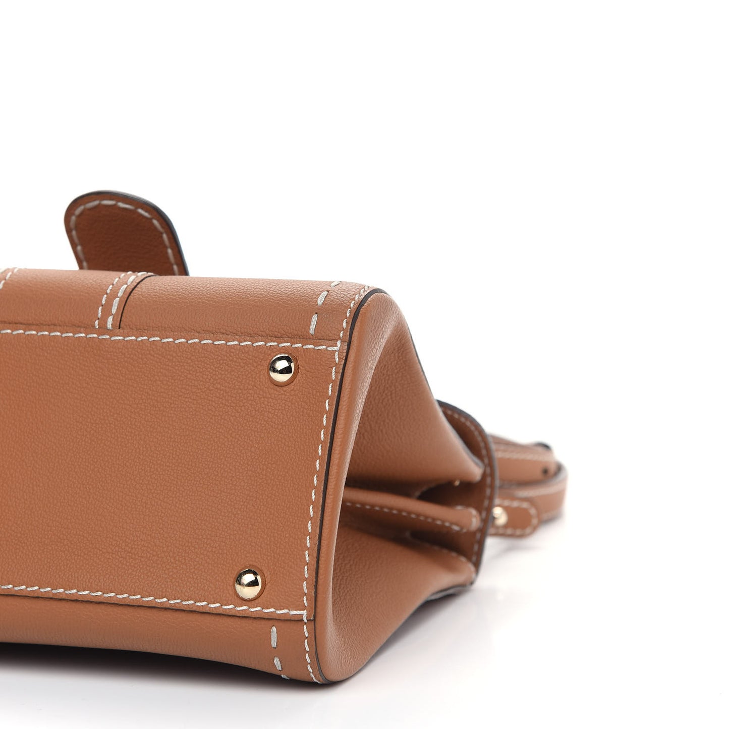 Grained Rodeo Calfskin Surpique Mini Brillant Satchel Vegetal Ivory